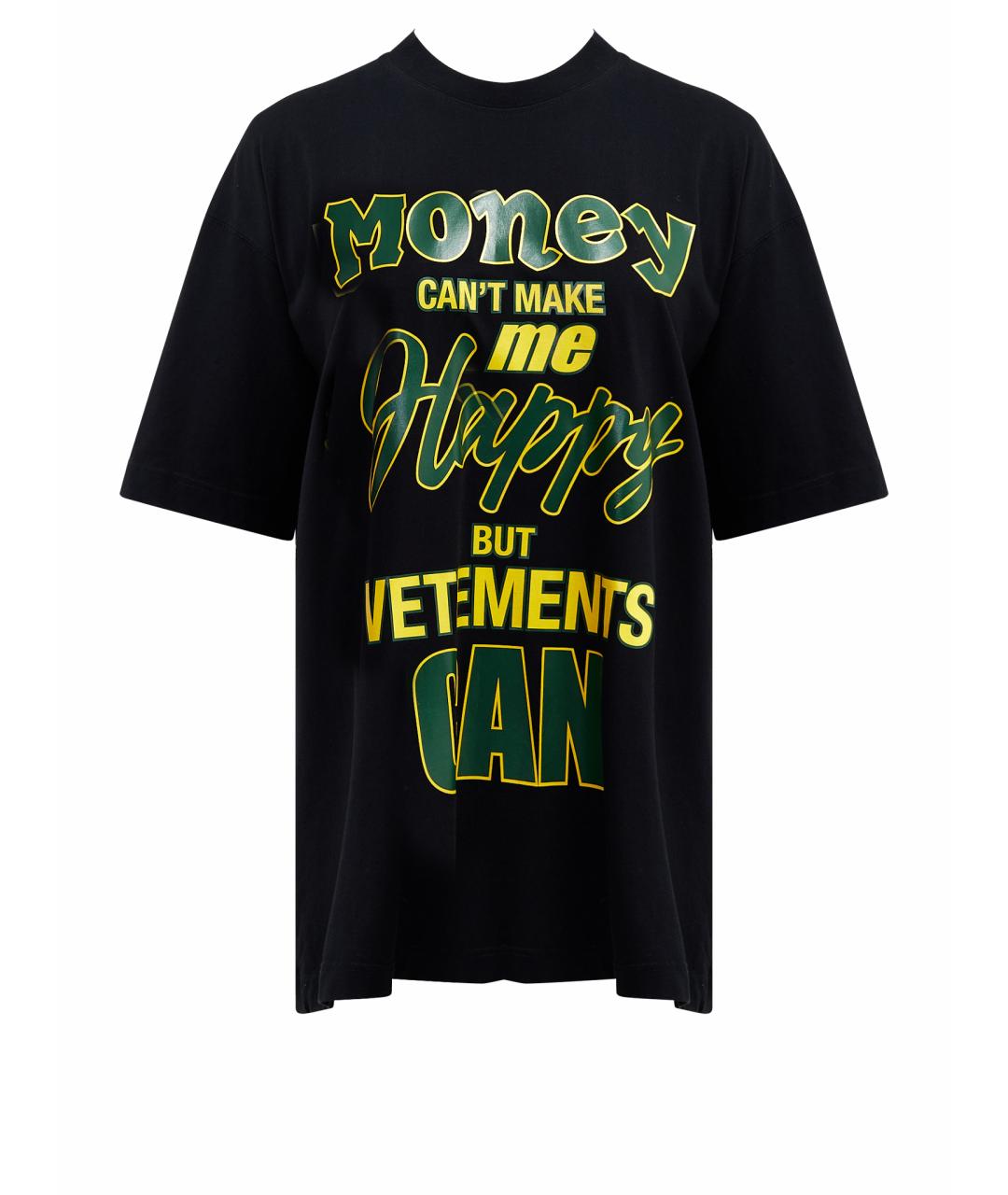 VETEMENTS Черная хлопковая футболка, фото 1