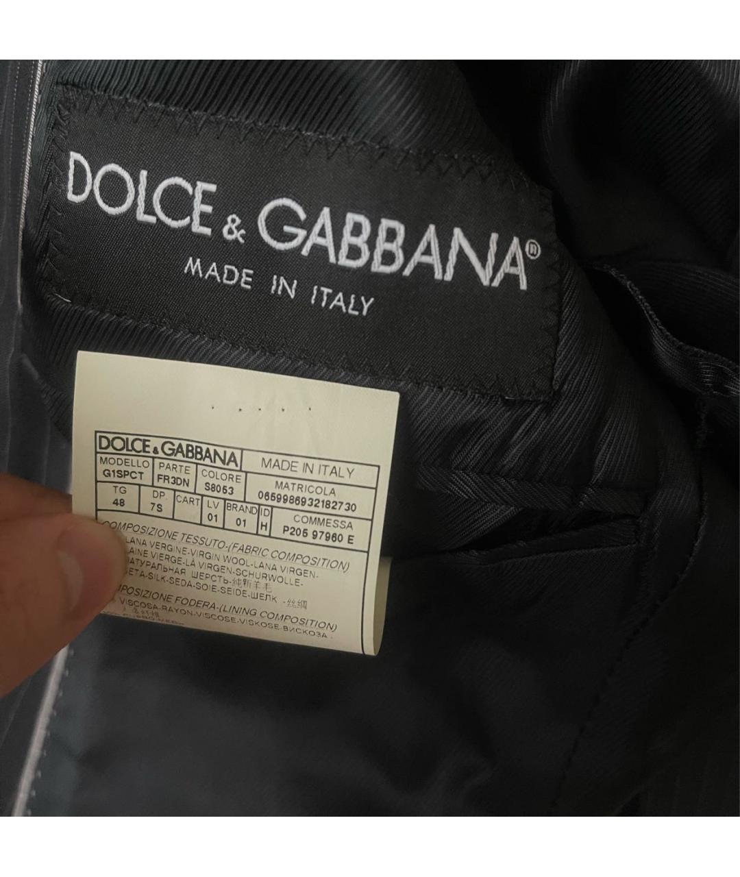 DOLCE&GABBANA Темно-синий классический костюм, фото 8