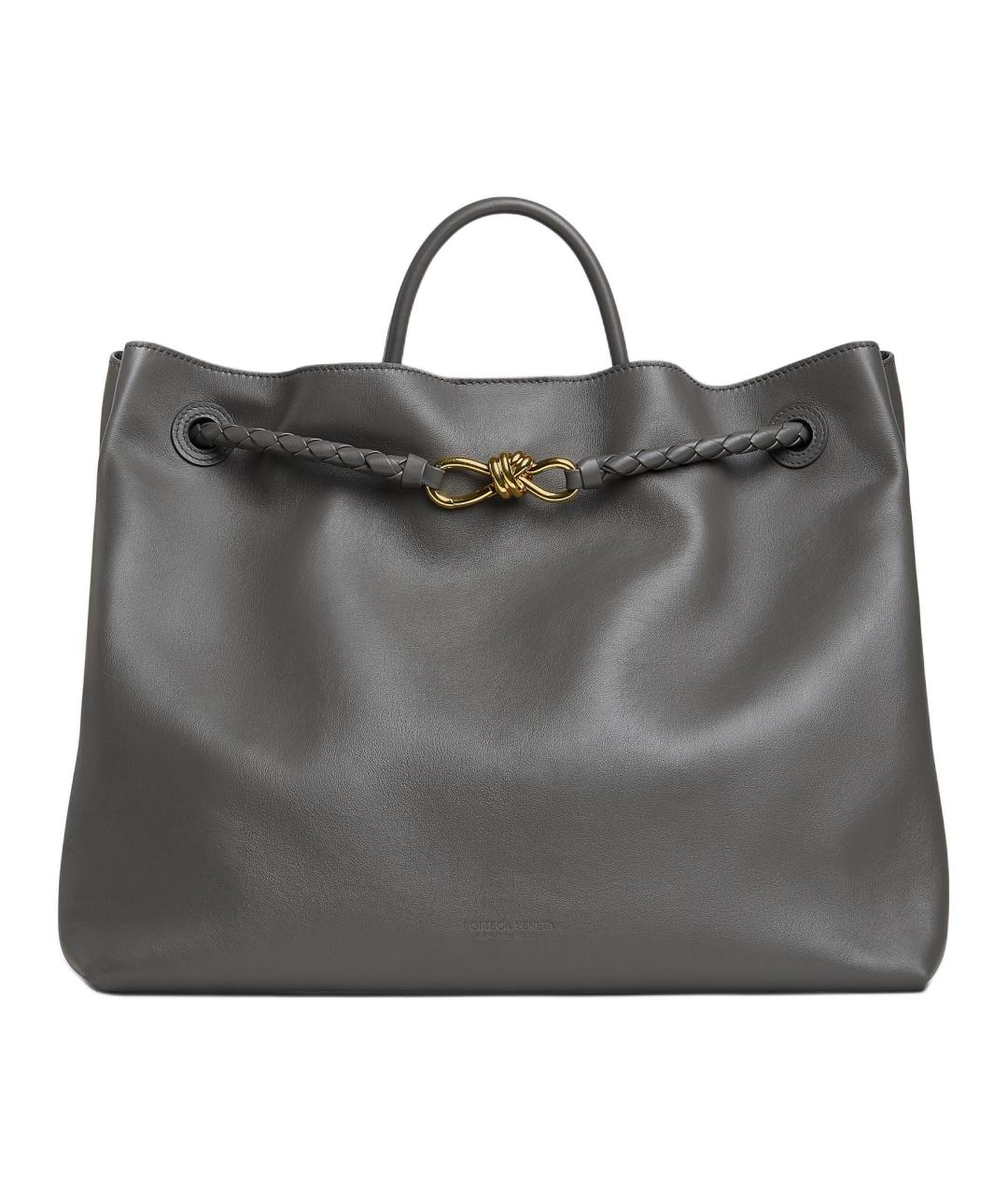 BOTTEGA VENETA Черная кожаная сумка с короткими ручками, фото 1