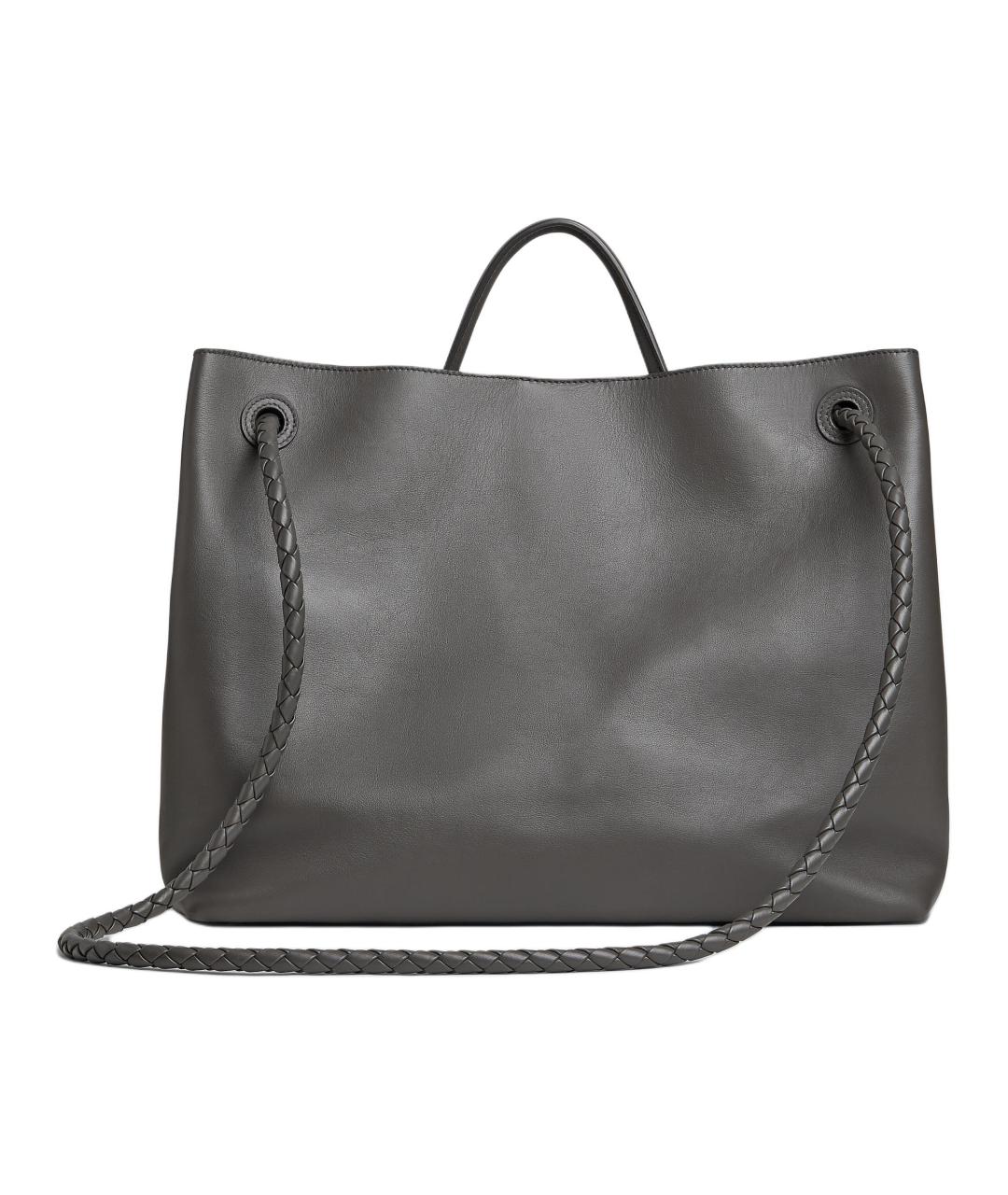 BOTTEGA VENETA Черная кожаная сумка с короткими ручками, фото 4