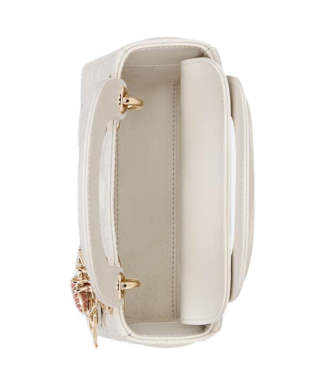 CHRISTIAN DIOR Белая кожаная сумка через плечо, фото 5