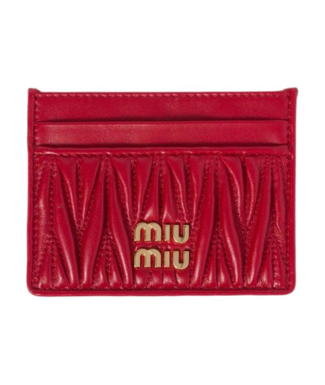 MIU MIU Красный кожаный кардхолдер, фото 1