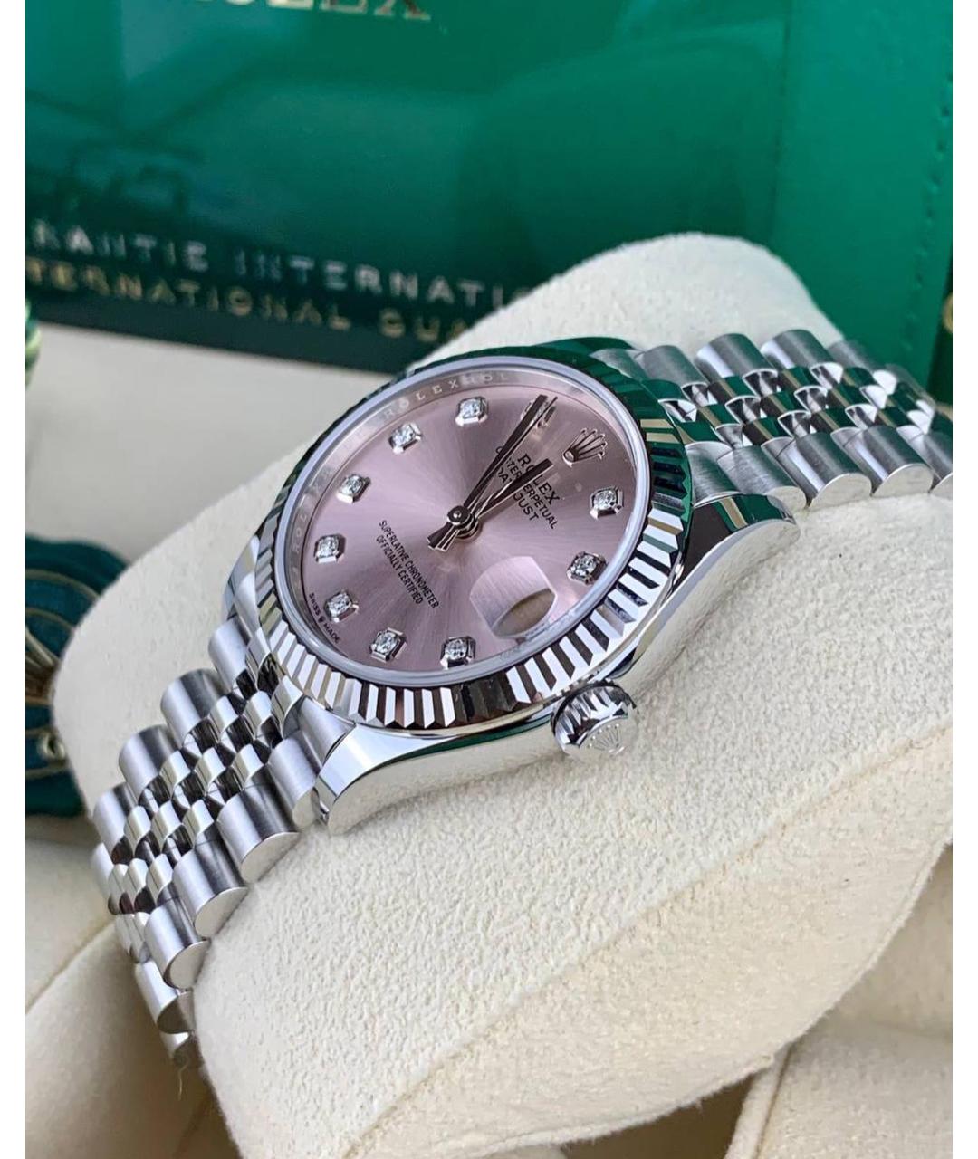 ROLEX Розовые часы из белого золота, фото 4
