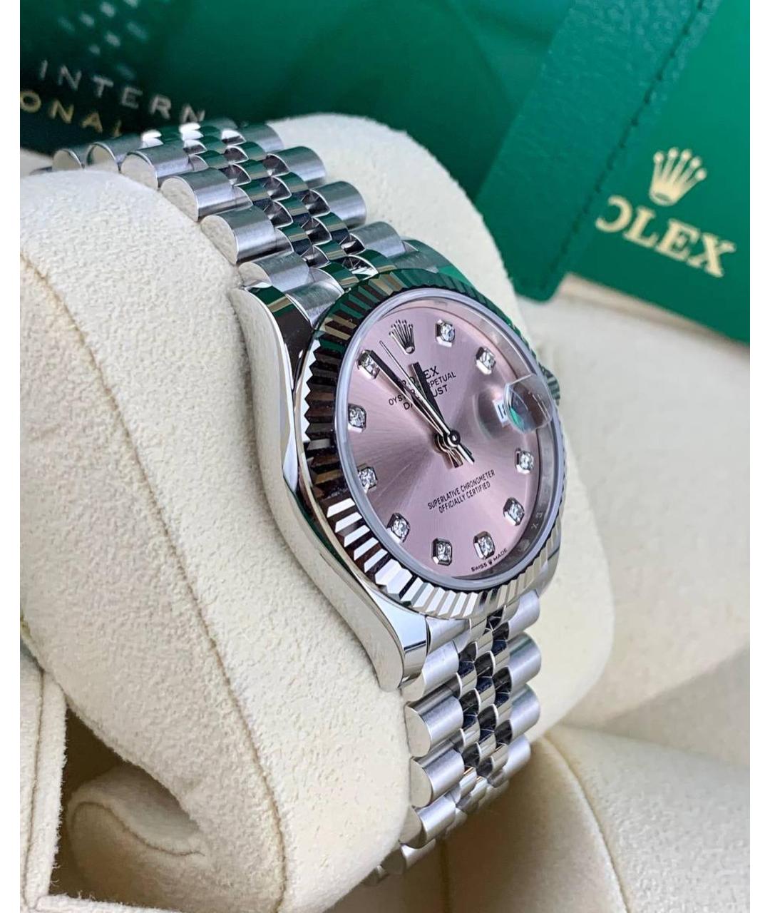 ROLEX Розовые часы из белого золота, фото 3