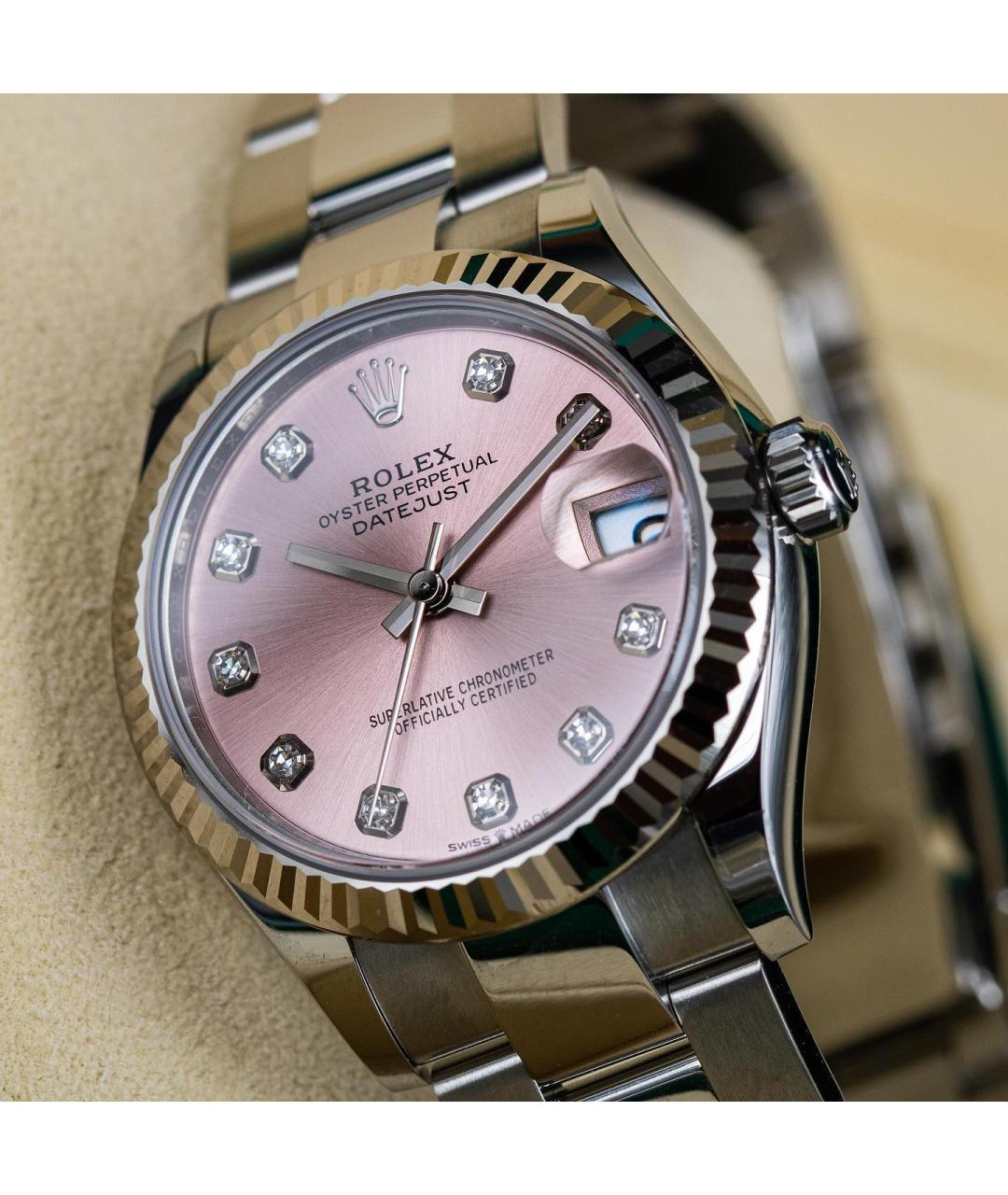 ROLEX Розовые часы из белого золота, фото 2