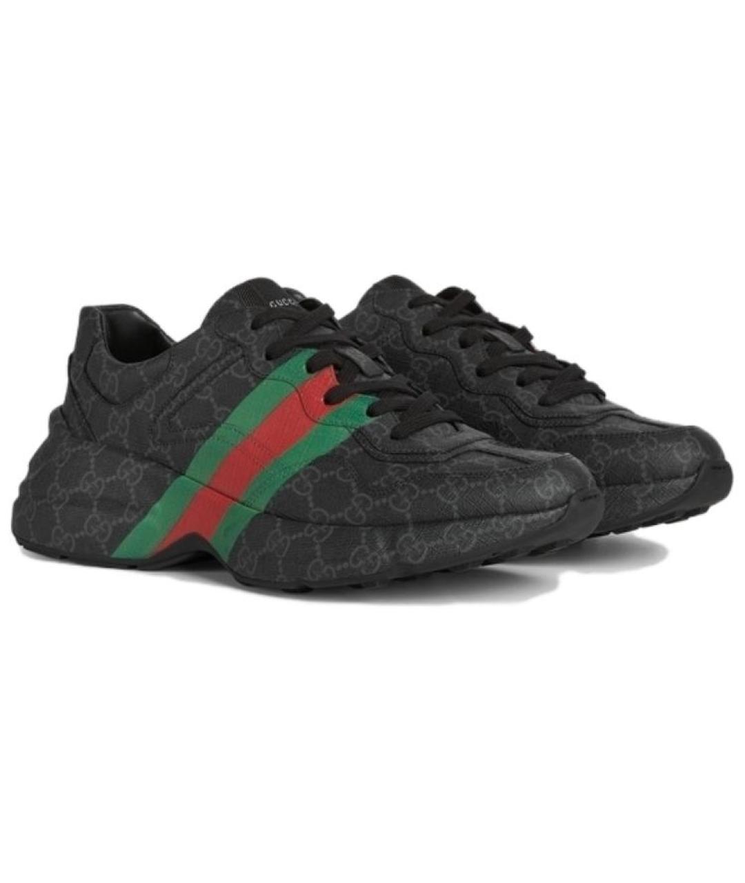 GUCCI Черные низкие кроссовки / кеды, фото 2