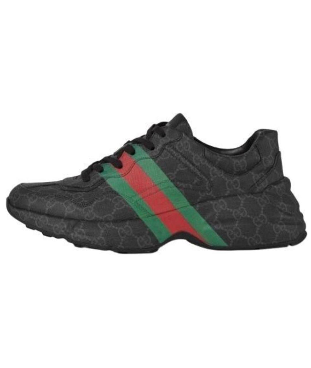 GUCCI Черные низкие кроссовки / кеды, фото 6