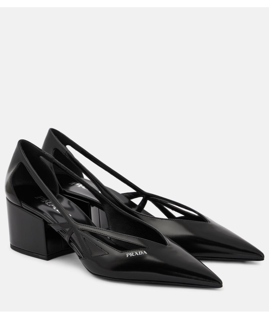 PRADA Черные кожаные туфли, фото 4