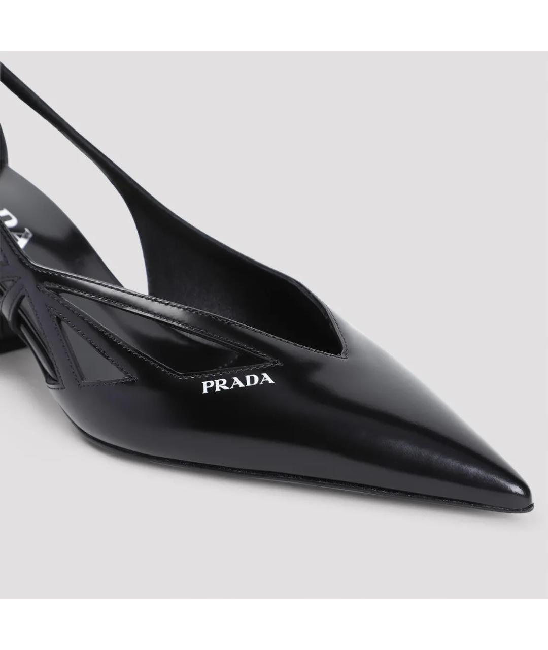 PRADA Черные кожаные туфли, фото 7