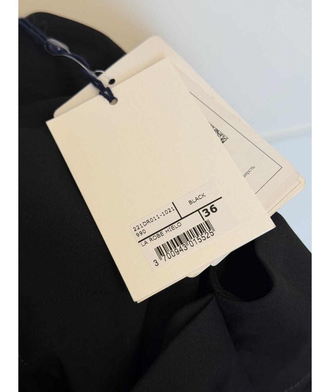 JACQUEMUS Черное шерстяное коктейльное платье, фото 8