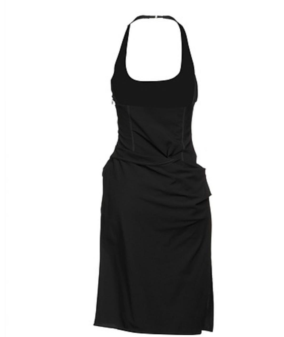 JACQUEMUS Черное шерстяное коктейльное платье, фото 2