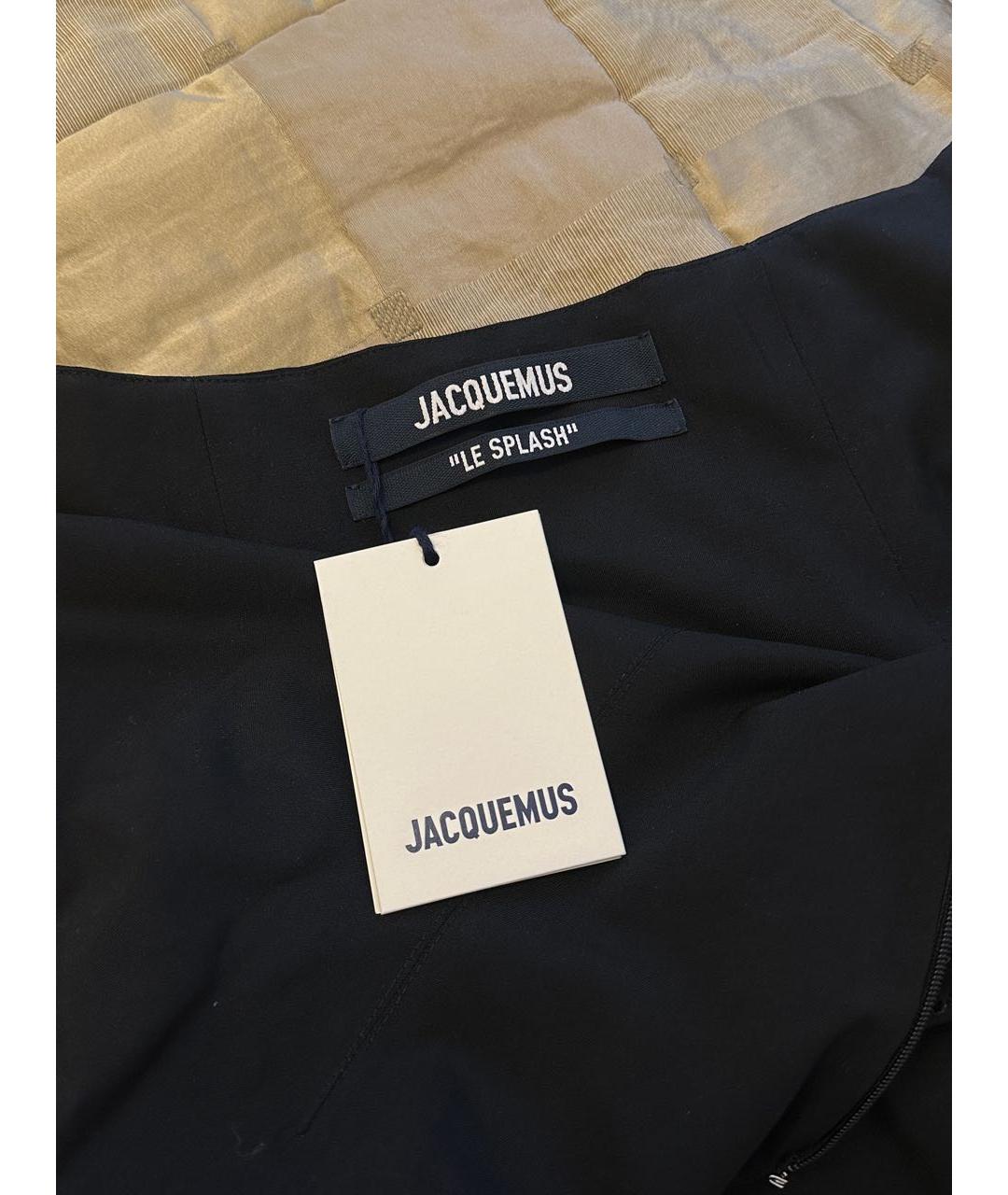 JACQUEMUS Черное шерстяное коктейльное платье, фото 3