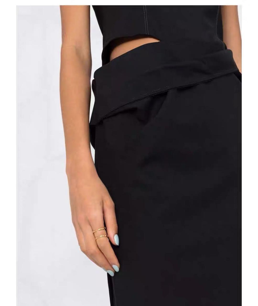 JACQUEMUS Черное шерстяное коктейльное платье, фото 4