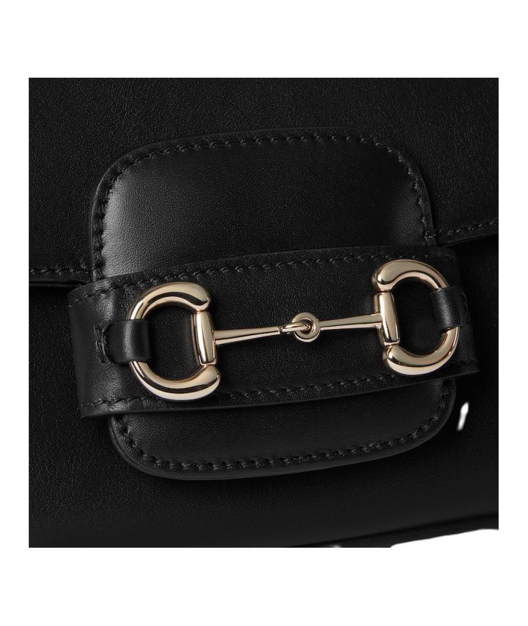 GUCCI Черная кожаная сумка через плечо, фото 6
