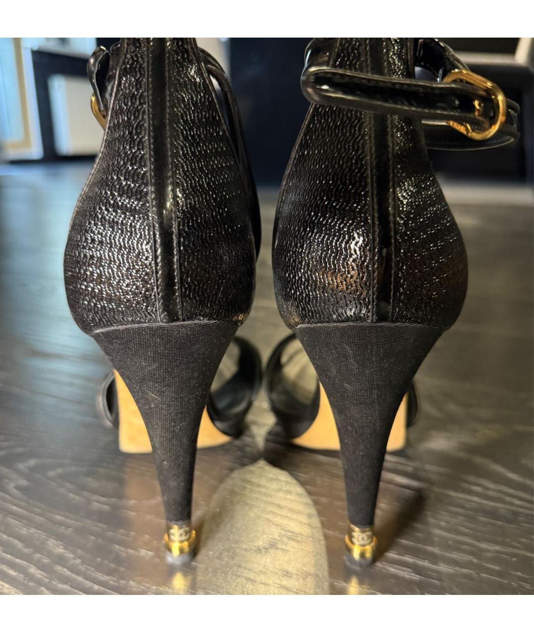 CHANEL Черные босоножки, фото 5