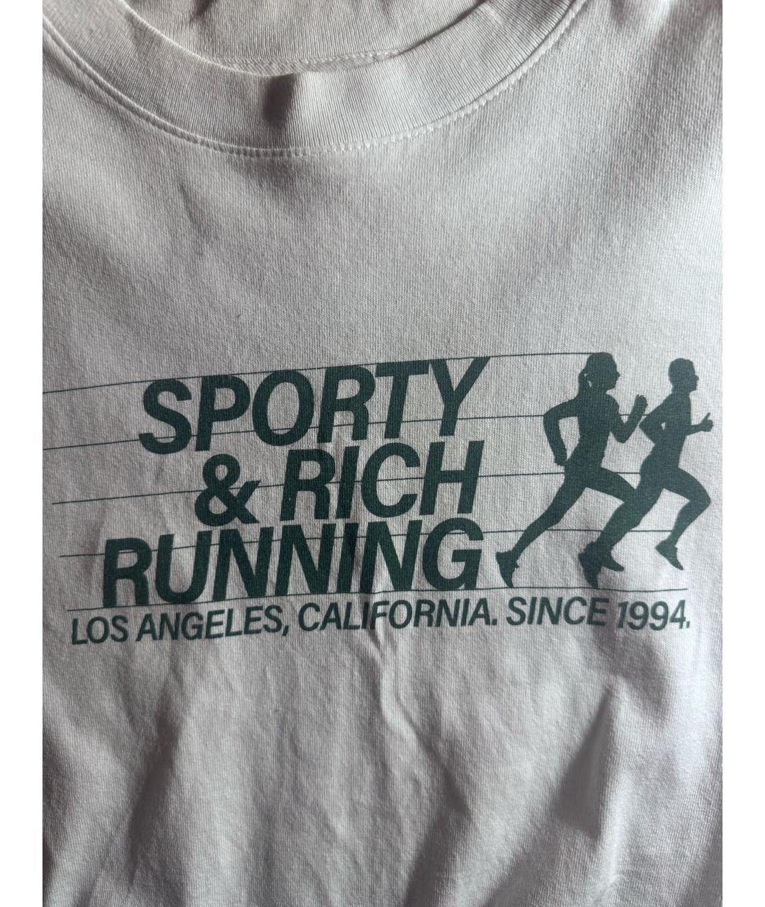 SPORTY AND RICH Белая хлопковая футболка, фото 5