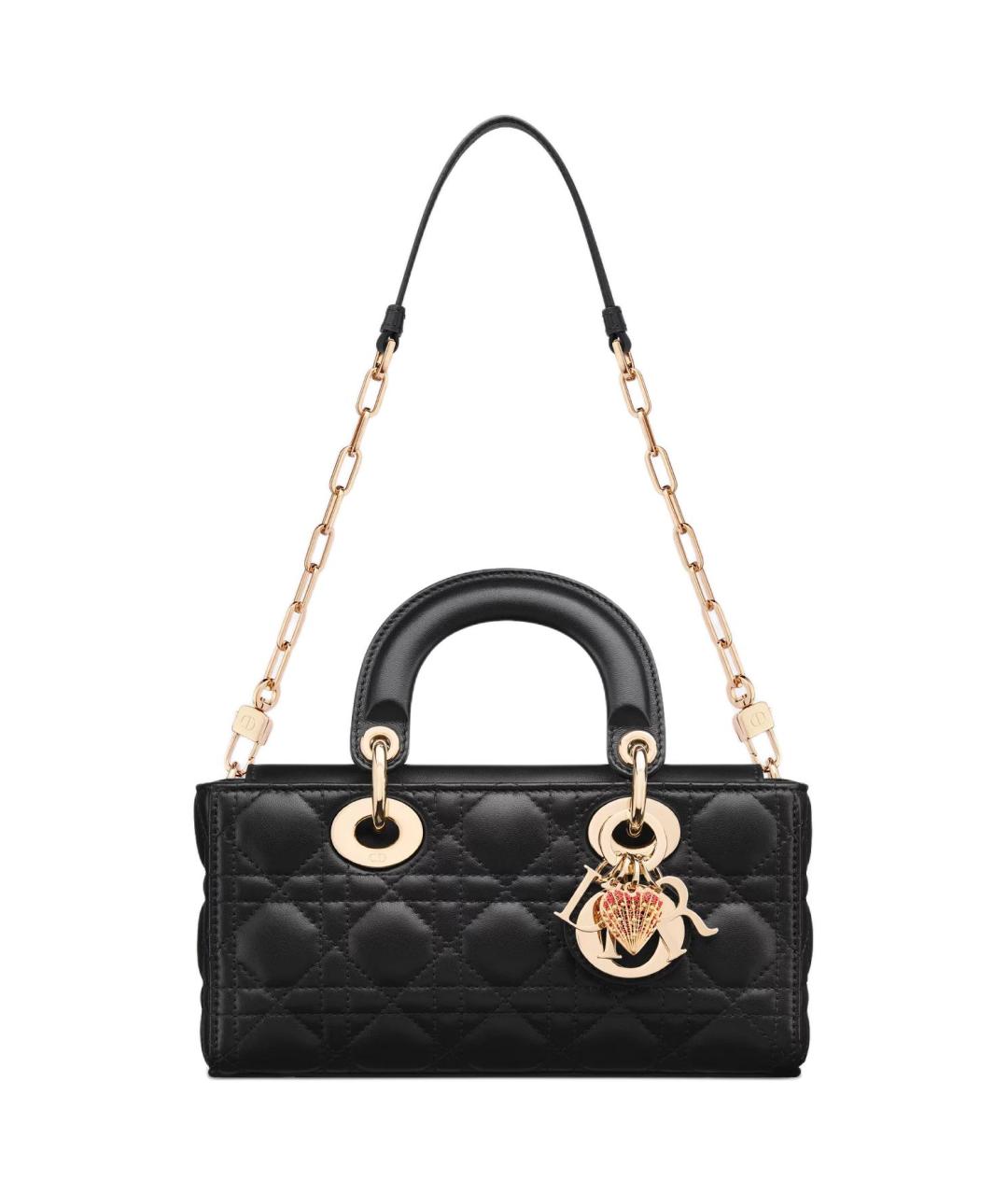 CHRISTIAN DIOR Черная кожаная сумка с короткими ручками, фото 5