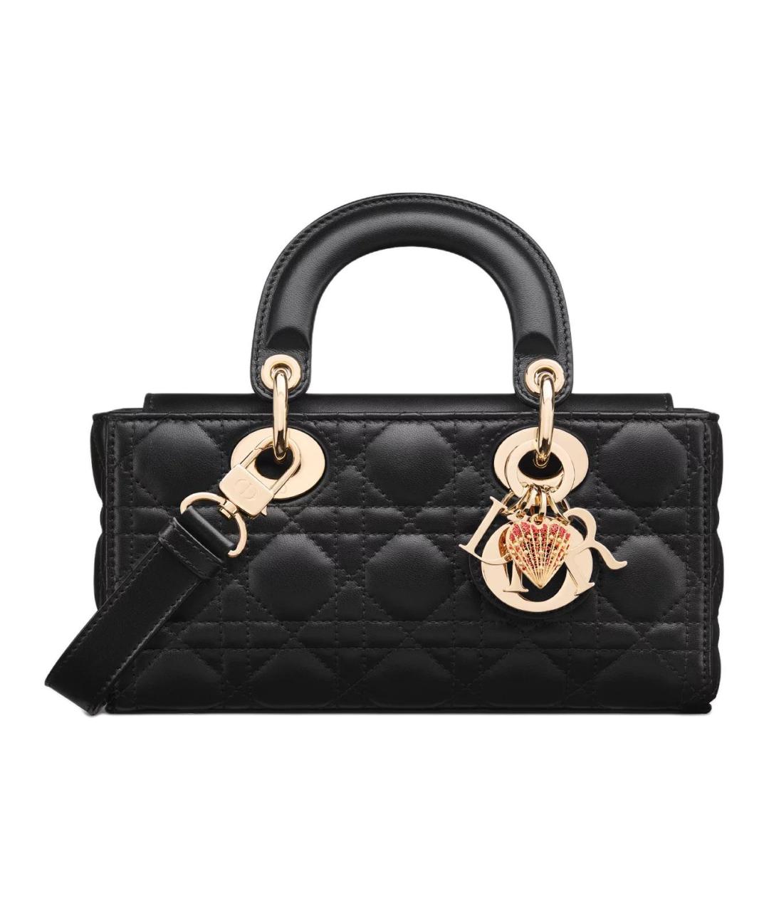 CHRISTIAN DIOR Черная кожаная сумка с короткими ручками, фото 1