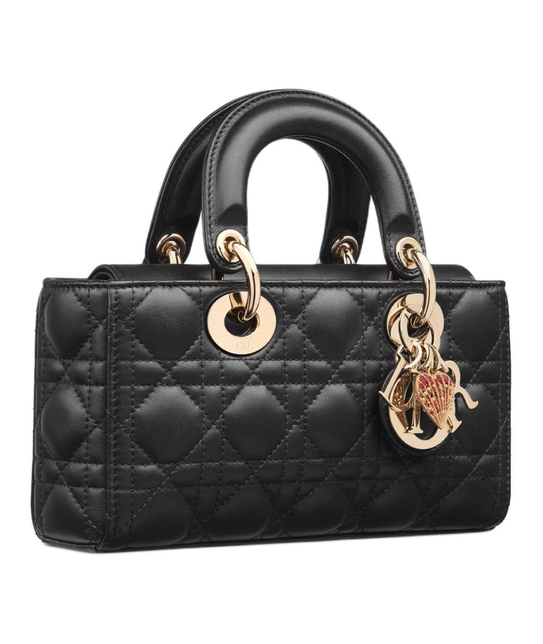 CHRISTIAN DIOR Черная кожаная сумка с короткими ручками, фото 2