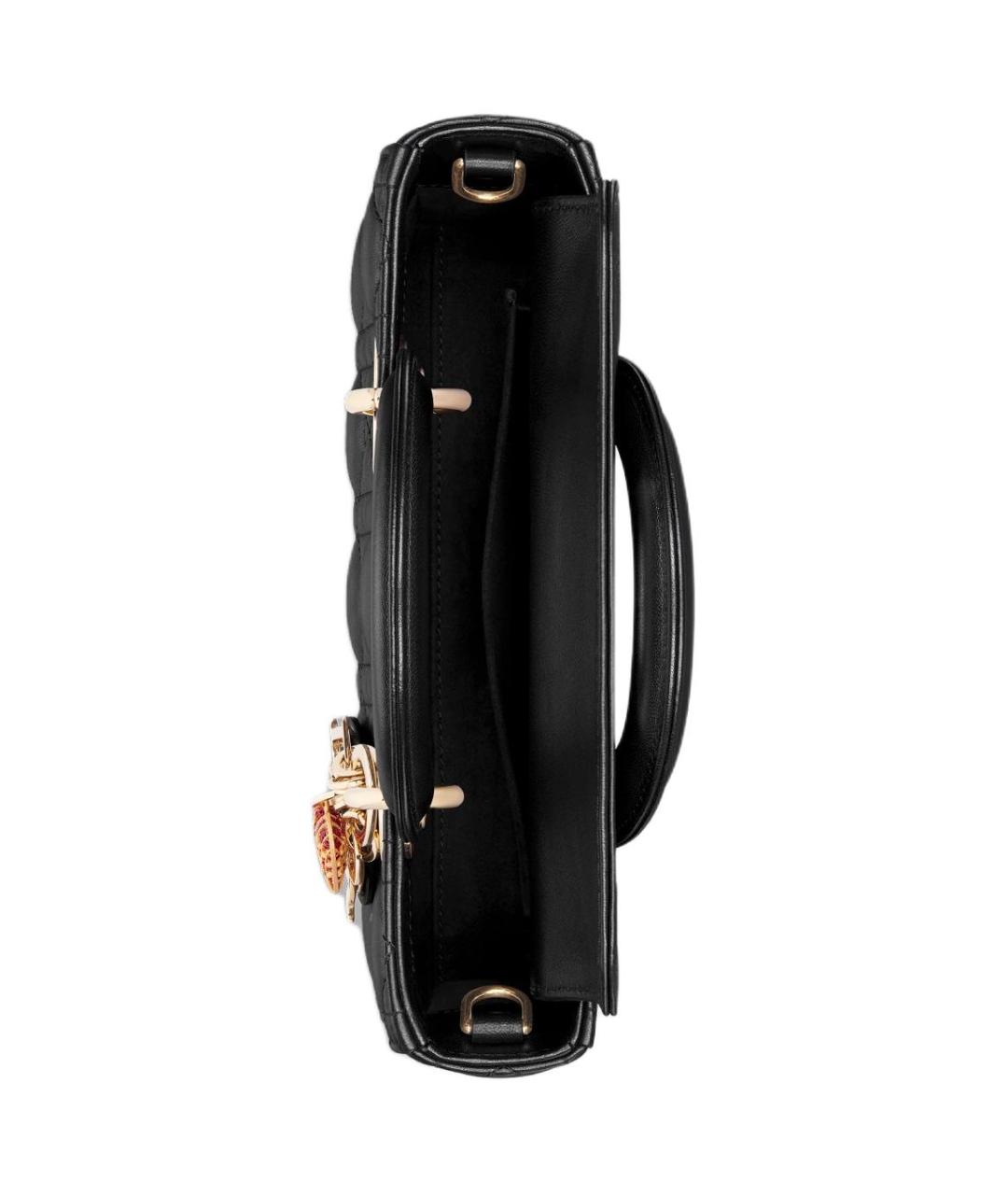 CHRISTIAN DIOR Черная кожаная сумка с короткими ручками, фото 4