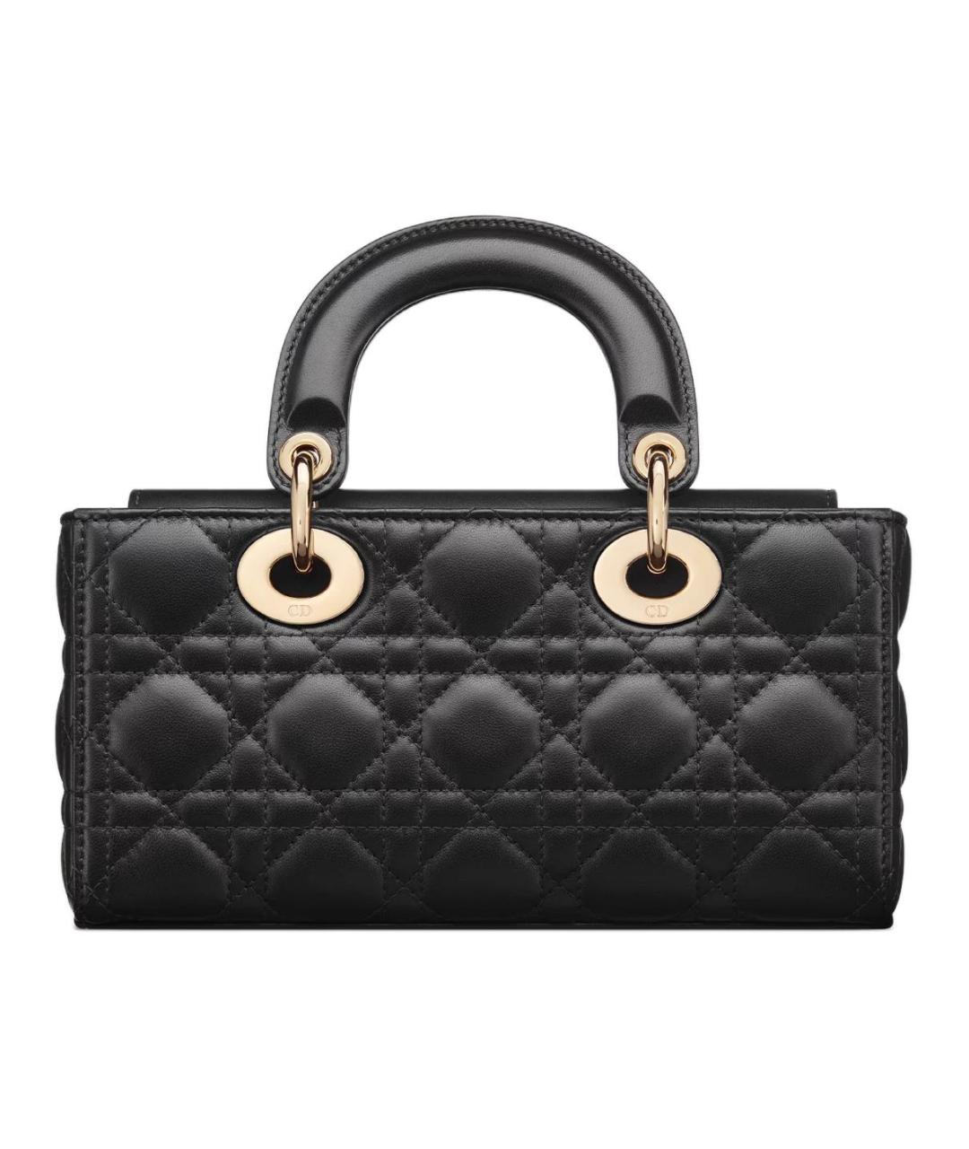 CHRISTIAN DIOR Черная кожаная сумка с короткими ручками, фото 3