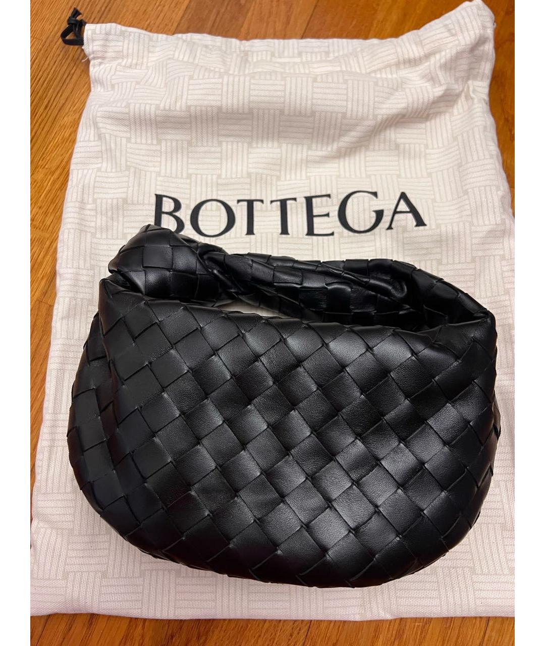 BOTTEGA VENETA Черная кожаная сумка с короткими ручками, фото 3