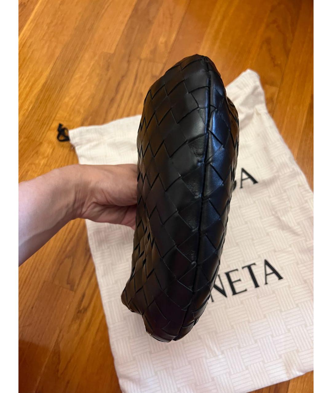 BOTTEGA VENETA Черная кожаная сумка с короткими ручками, фото 8
