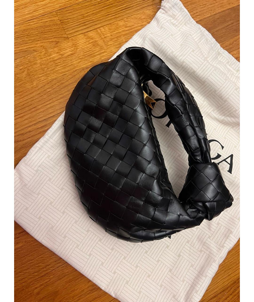 BOTTEGA VENETA Черная кожаная сумка с короткими ручками, фото 2