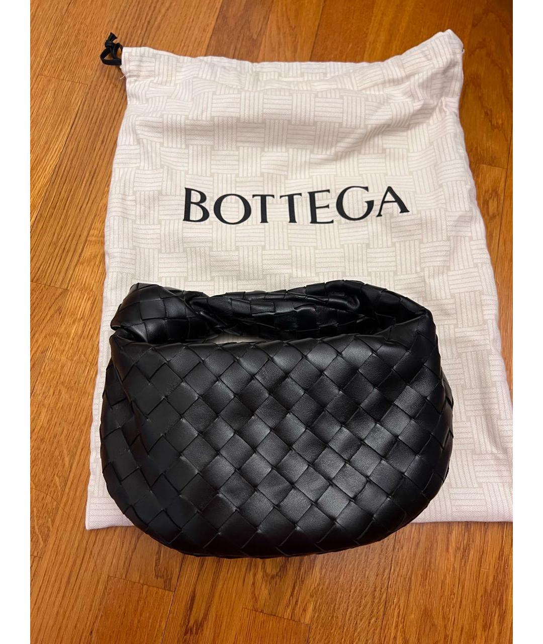 BOTTEGA VENETA Черная кожаная сумка с короткими ручками, фото 9