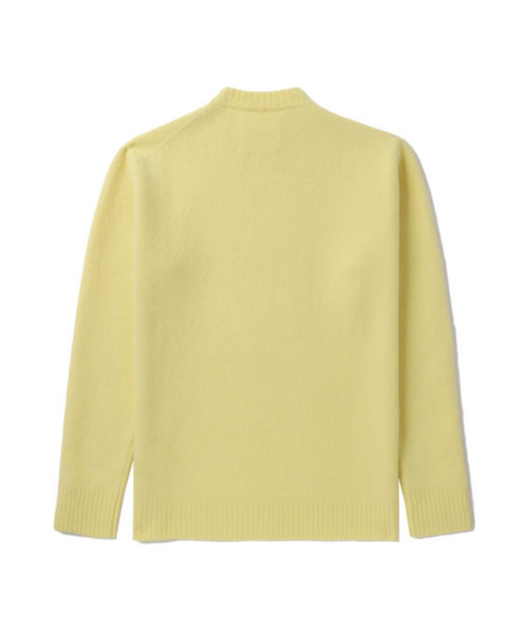 JIL SANDER Желтый шерстяной джемпер / свитер, фото 2