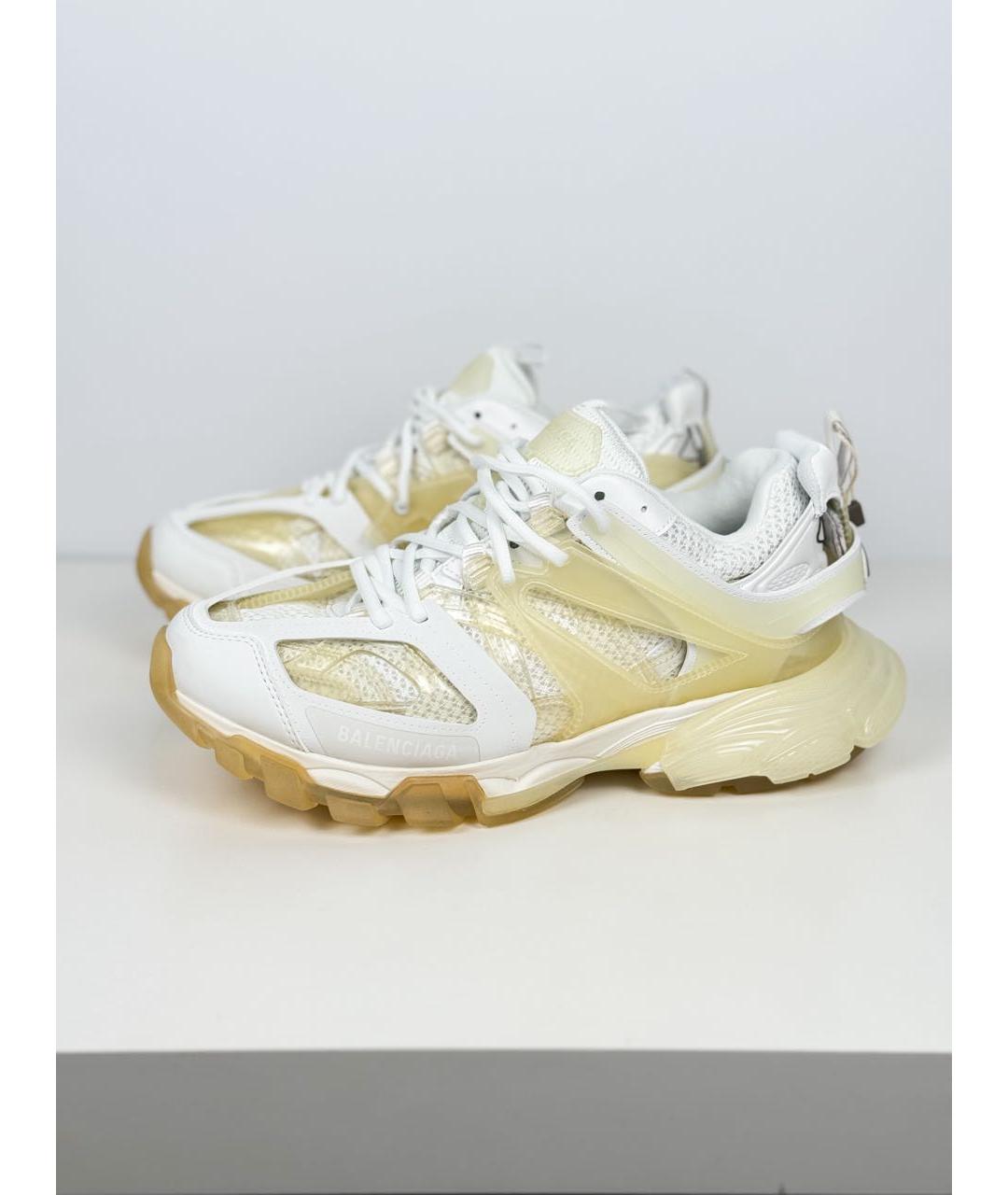 BALENCIAGA Белые кожаные низкие кроссовки / кеды, фото 8
