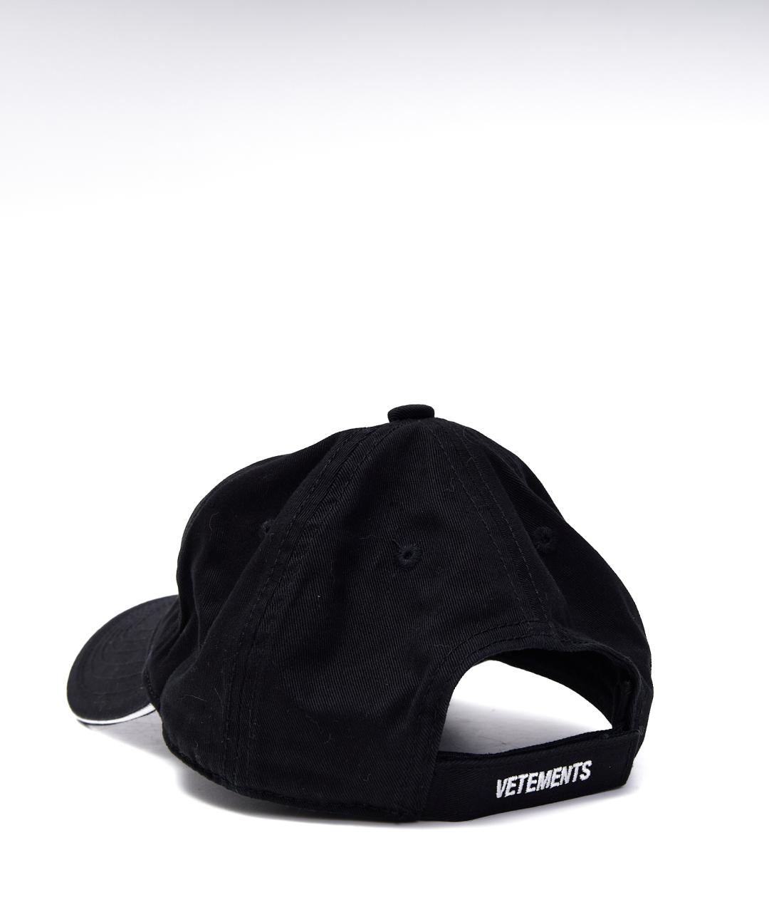 VETEMENTS Черная хлопковая кепка, фото 4