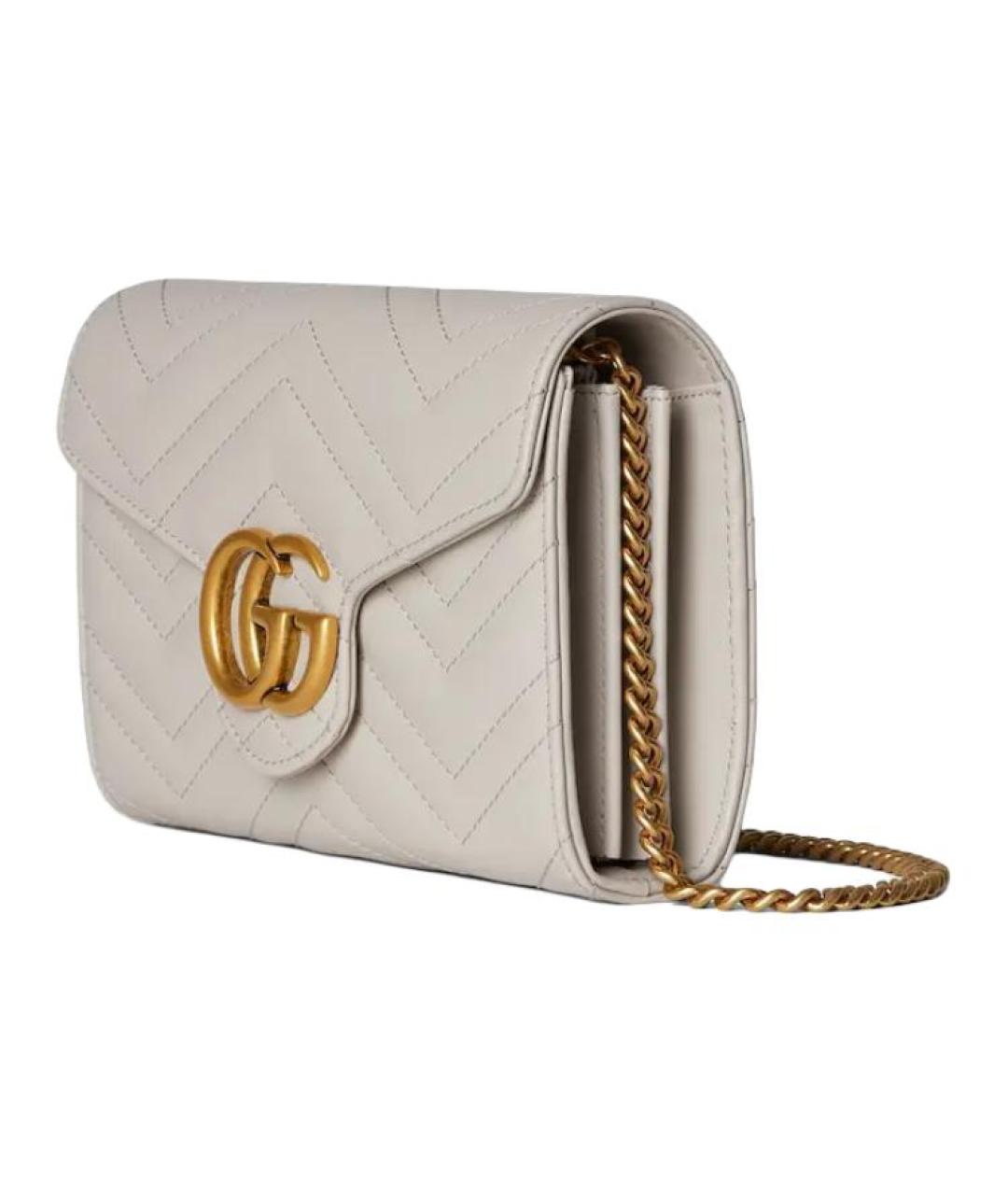 GUCCI Серая кожаная сумка через плечо, фото 2