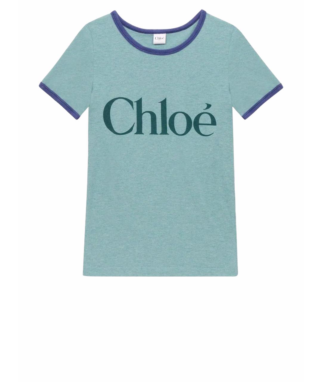 CHLOE Зеленая хлопковая футболка, фото 1