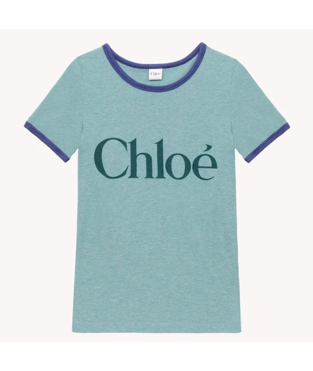 CHLOE Зеленая хлопковая футболка, фото 6