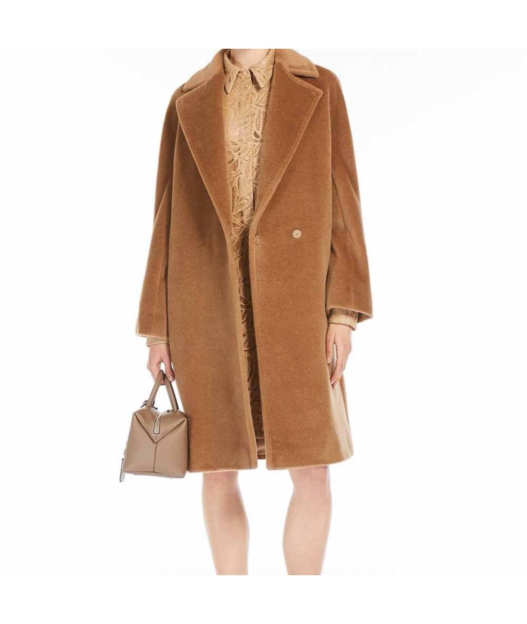 MAX MARA STUDIO Коричневое шерстяное пальто, фото 4