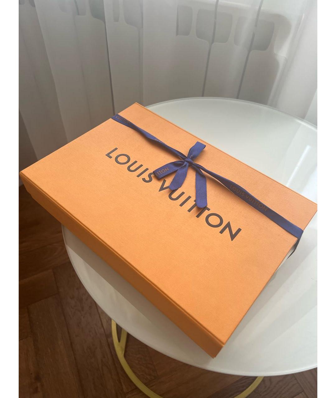 LOUIS VUITTON Коричневый шерстяной платок, фото 4