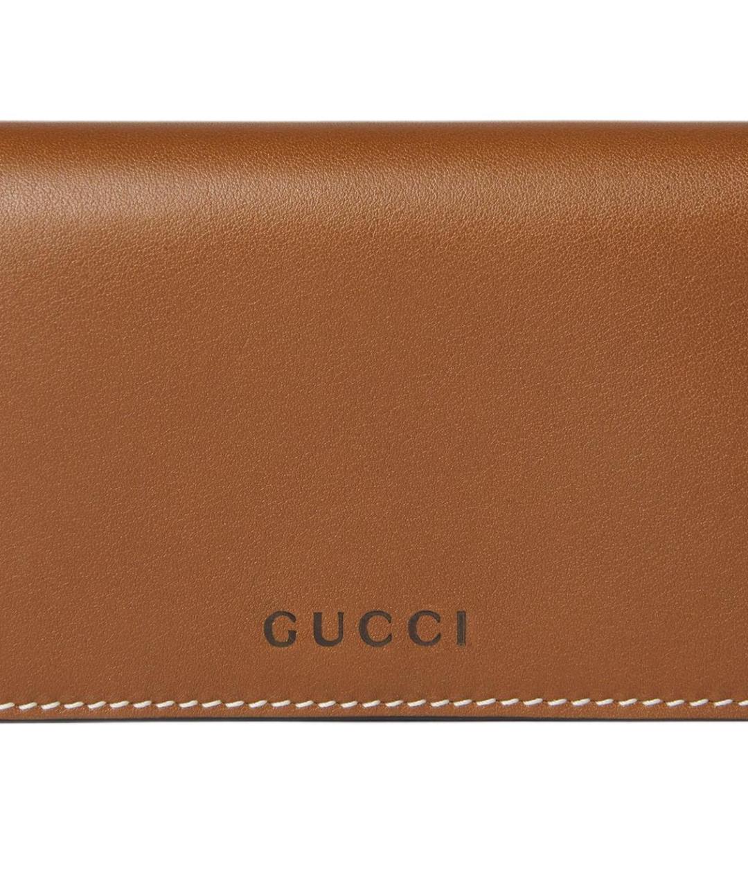 GUCCI Коричневый кожаный кошелек, фото 6