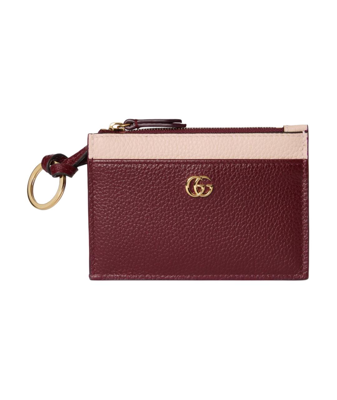 GUCCI Бордовый кожаный кардхолдер, фото 2