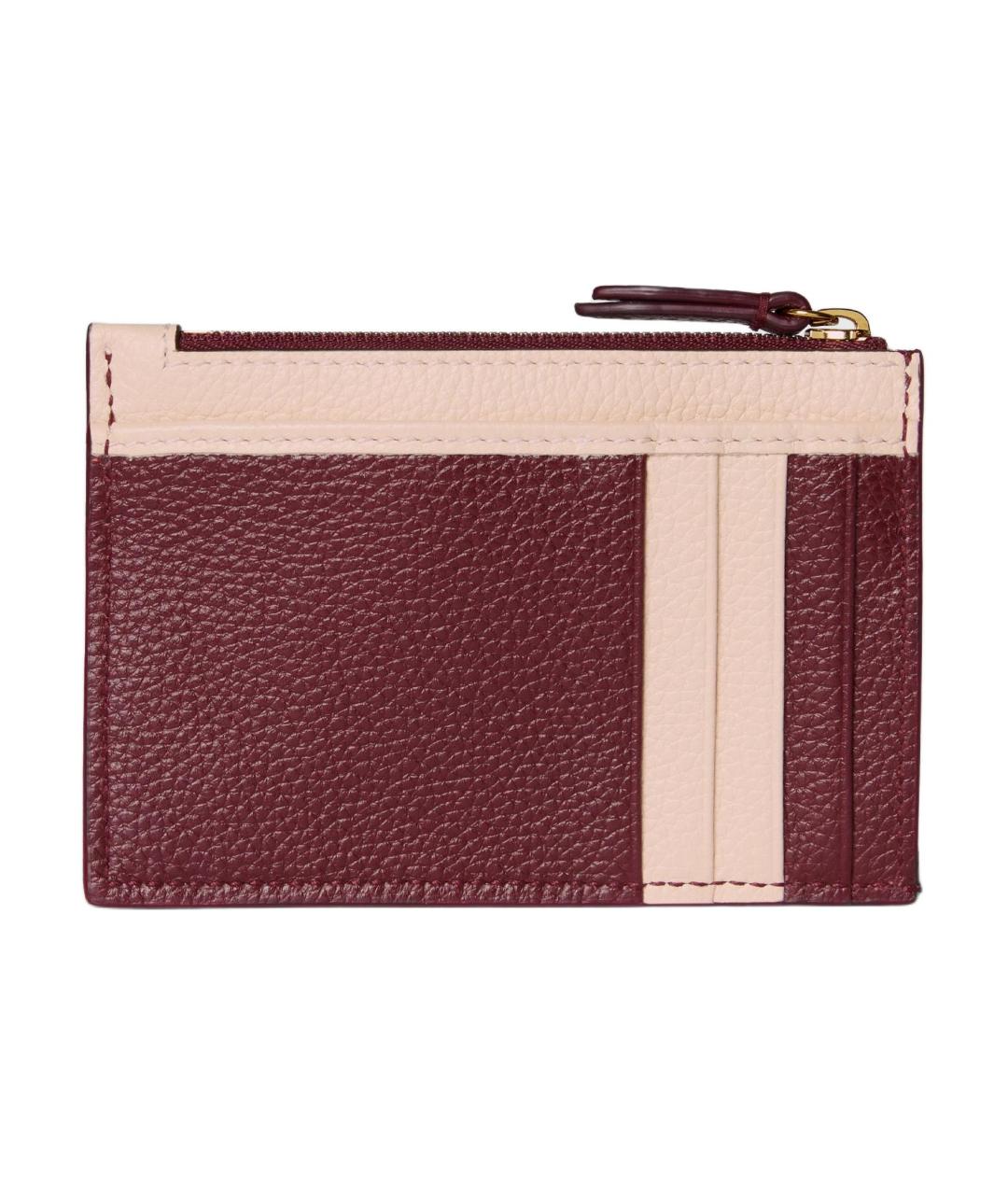 GUCCI Бордовый кожаный кардхолдер, фото 4