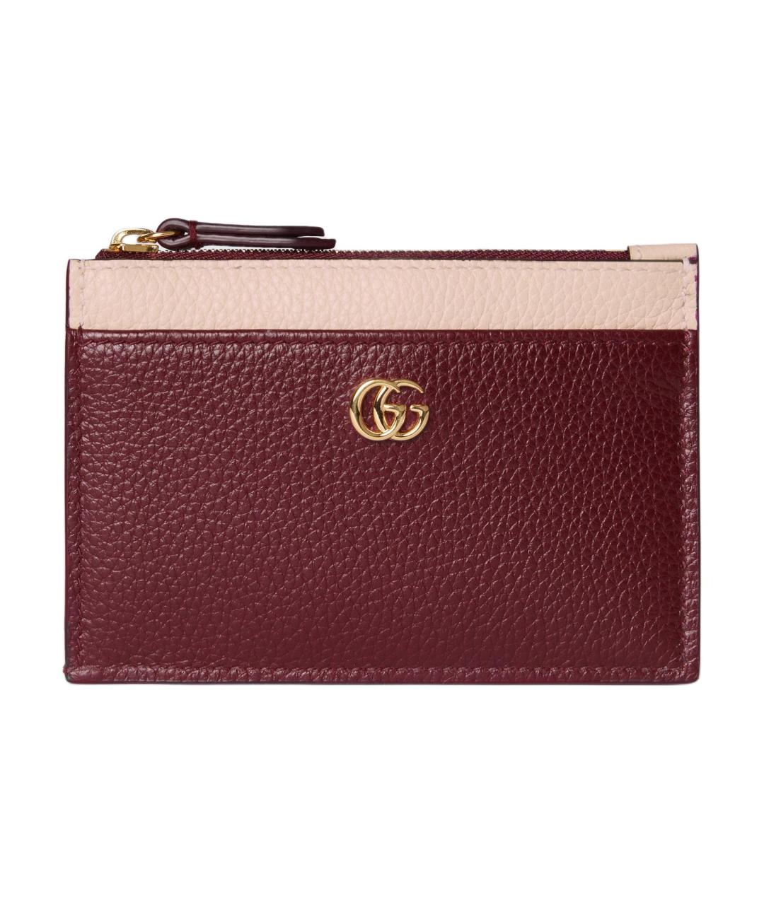 GUCCI Бордовый кожаный кардхолдер, фото 1