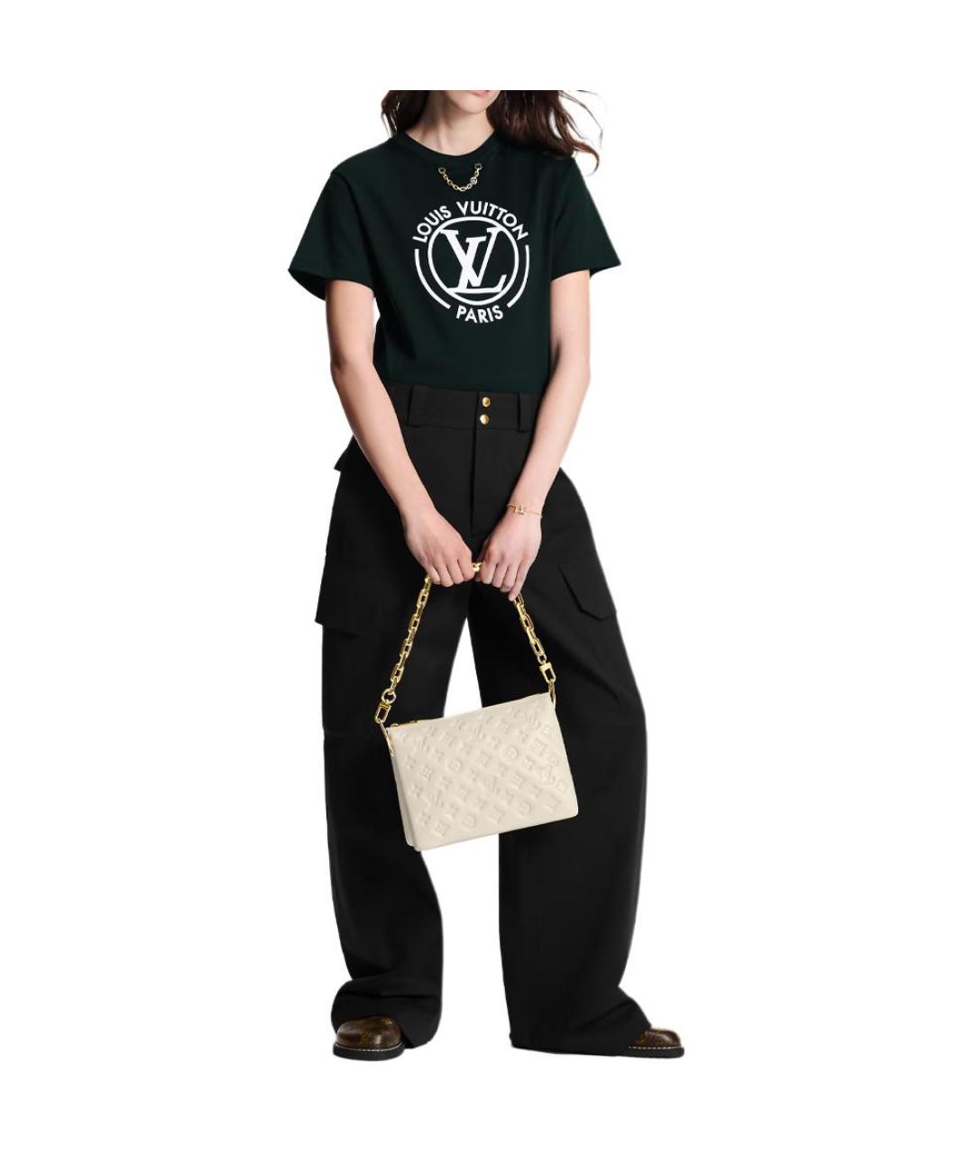 LOUIS VUITTON Черная хлопковая футболка, фото 2