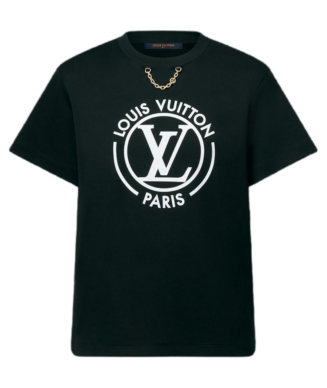 LOUIS VUITTON Черная хлопковая футболка, фото 1
