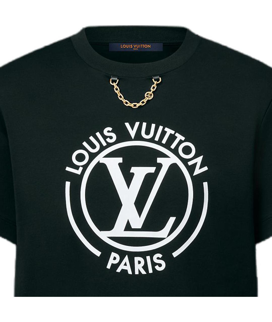 LOUIS VUITTON Черная хлопковая футболка, фото 5