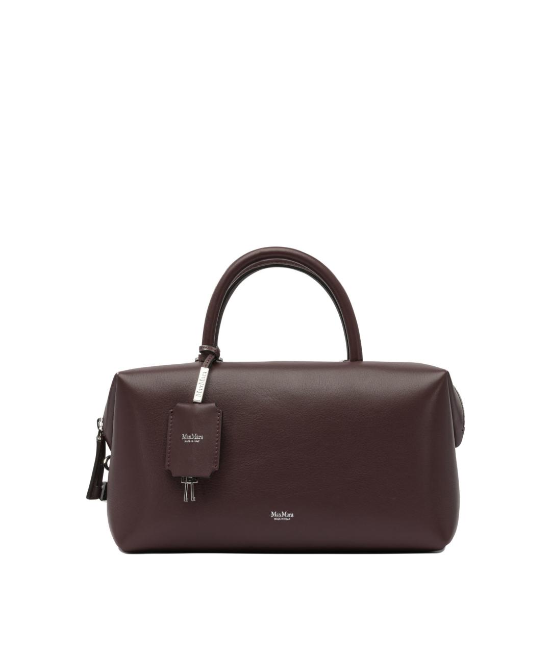 MAX MARA Бордовая кожаная сумка с короткими ручками, фото 1