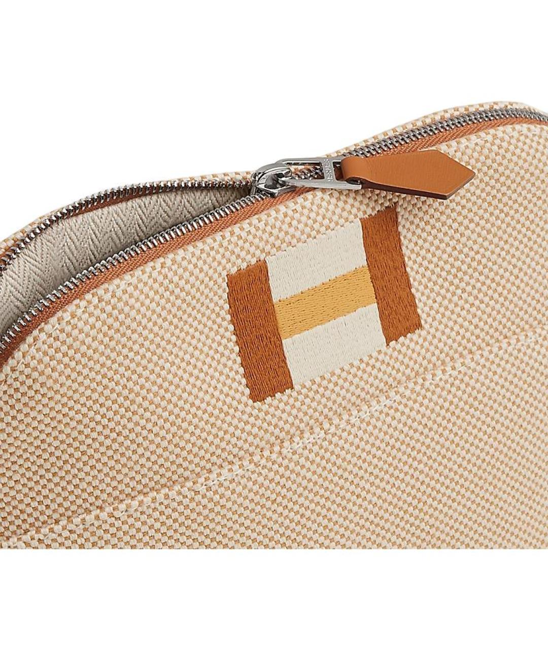 HERMES Бежевая косметичка, фото 3