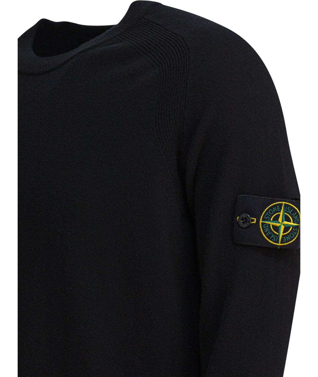 STONE ISLAND Черный шерстяной джемпер / свитер, фото 4