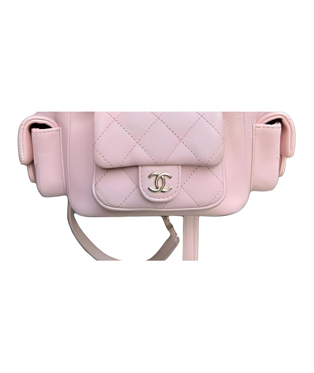 CHANEL Розовый кожаный рюкзак, фото 4