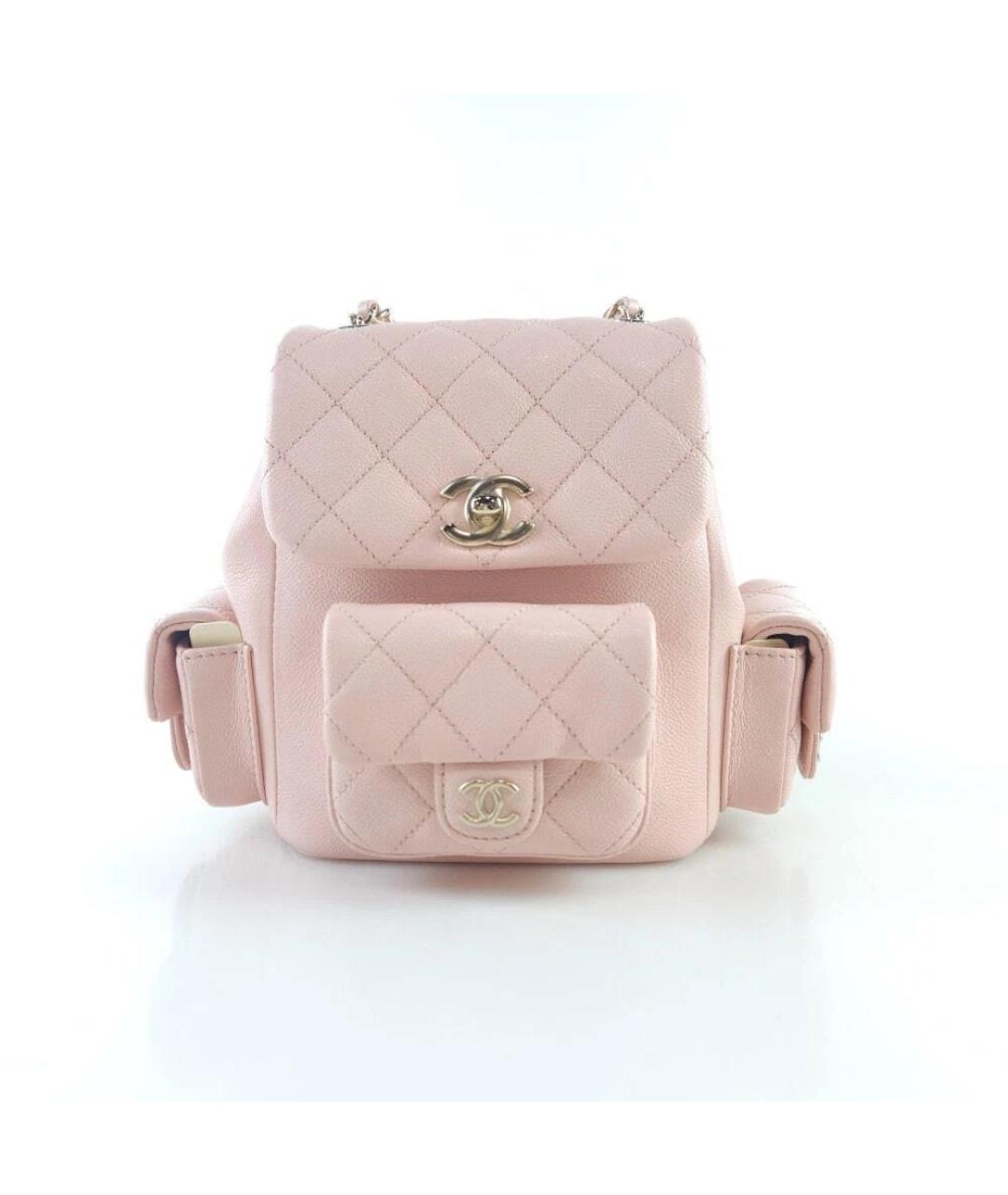 CHANEL Розовый кожаный рюкзак, фото 5