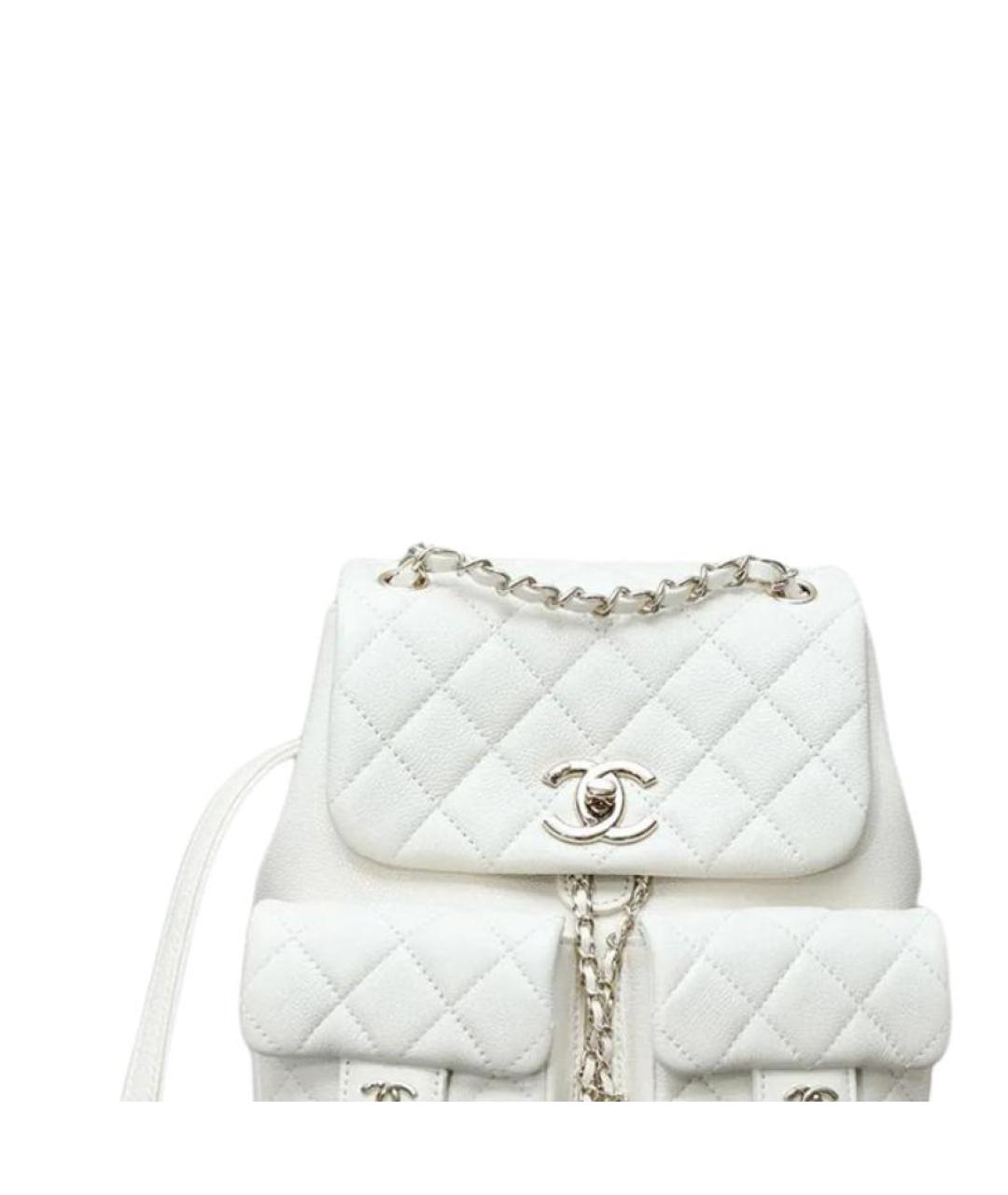 CHANEL Белый кожаный рюкзак, фото 4